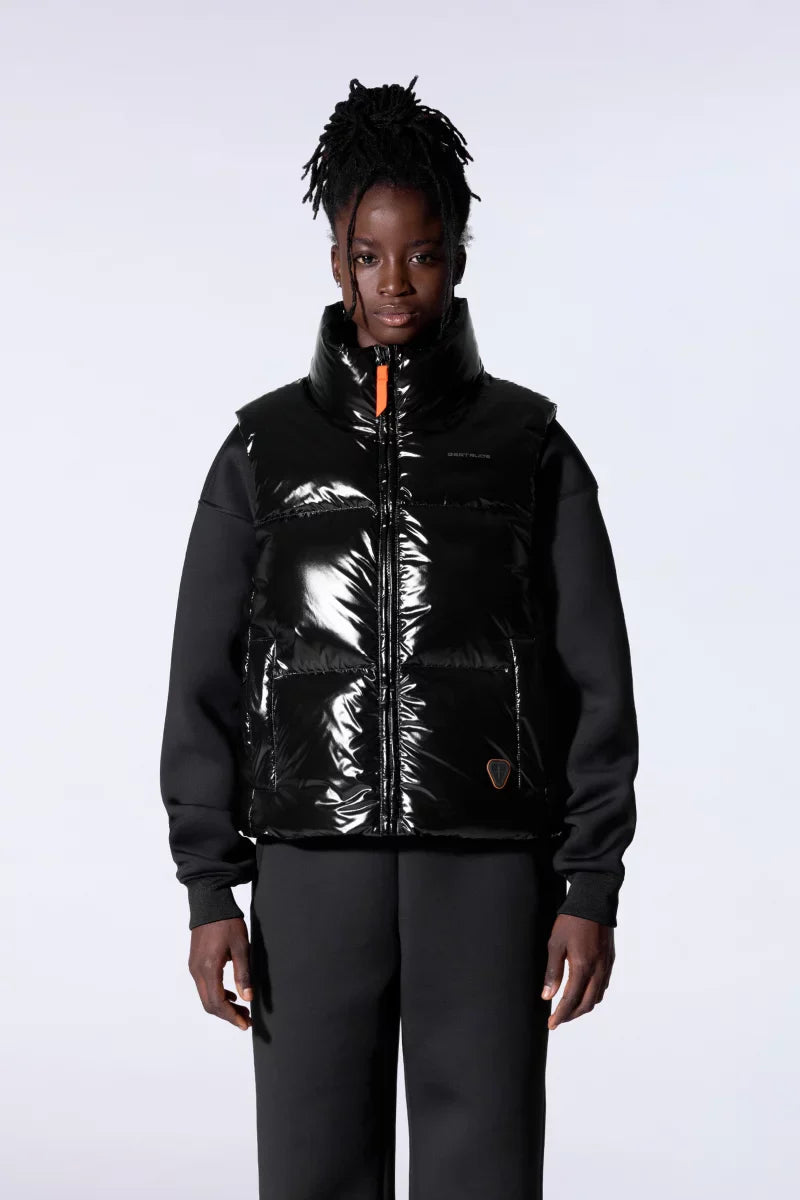 Doudoune puffy brillante sans manches Galilée