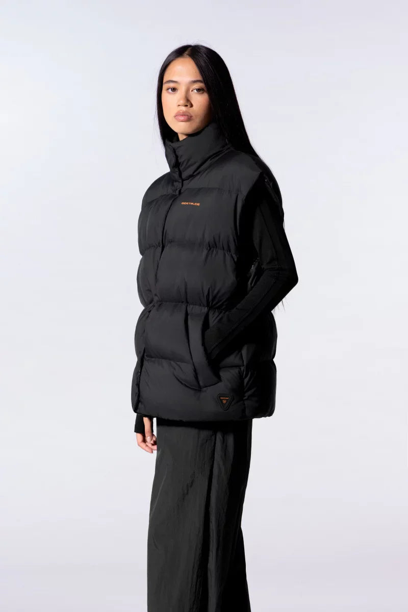 Doudoune oversize sans manches à taille ajustable Mara