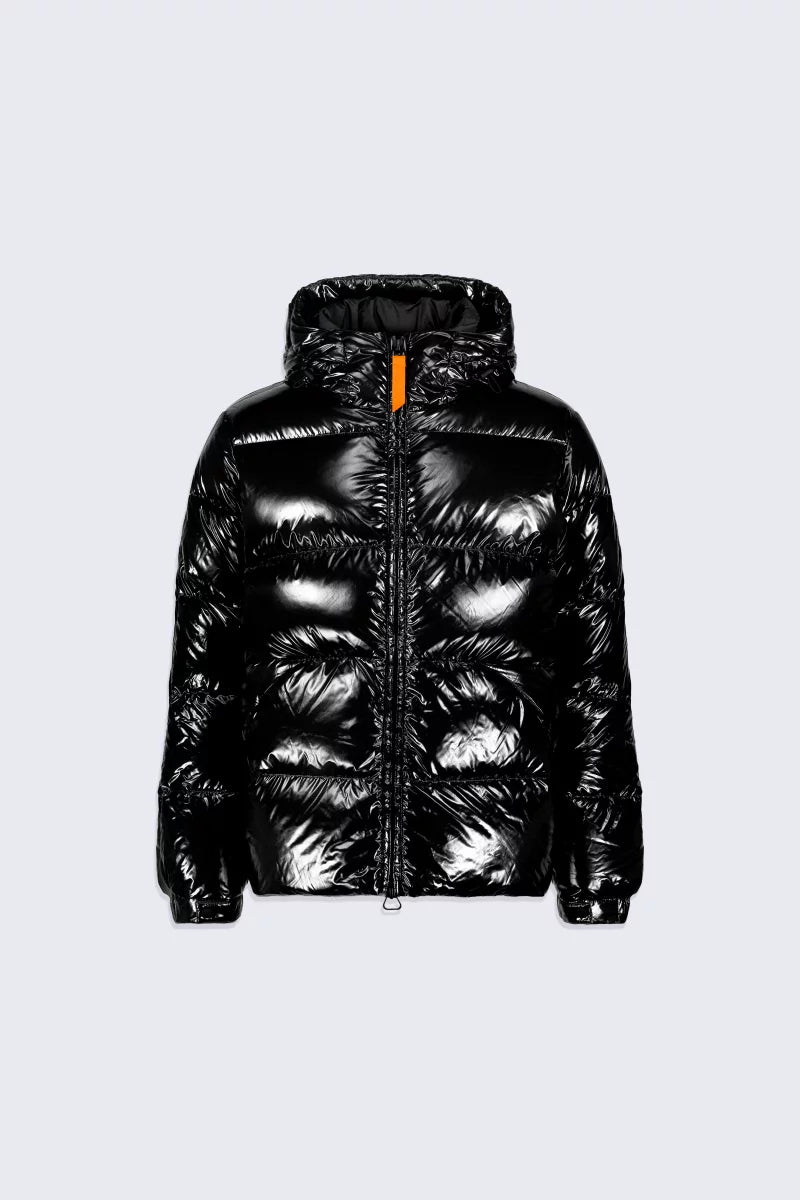 Doudoune à capuche coupe droite nylon glossy Vianney Bright